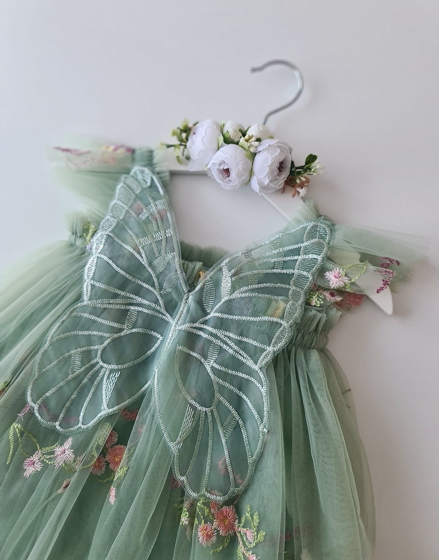 Enchanted Garden Fairy Dress & Headband Sage