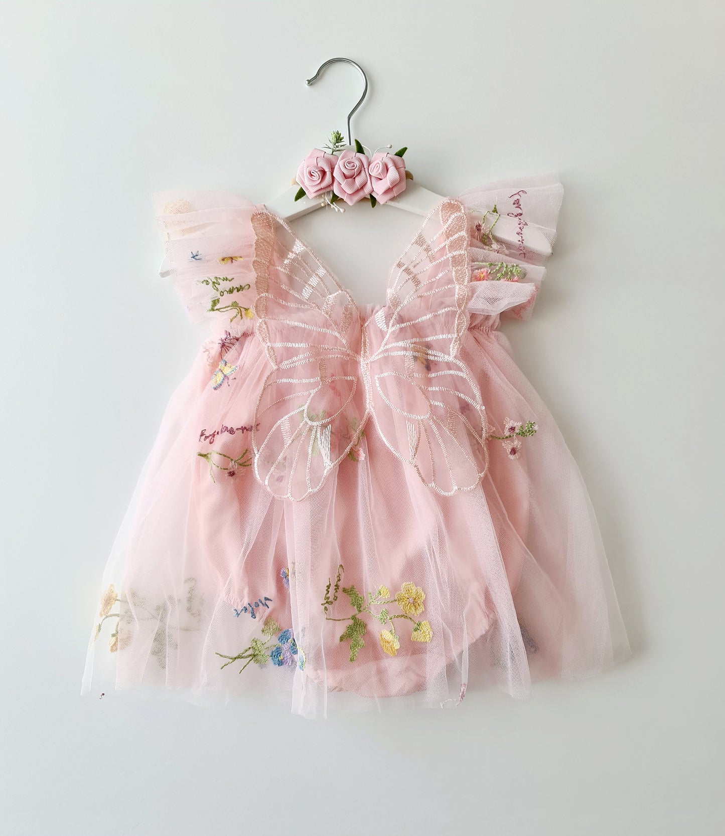 Garden Fairy 1st Birthday Dress & Headband Pink