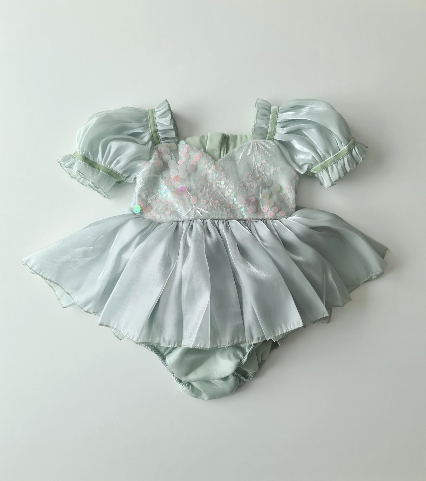 Mermaid Sequin Short Sleeve Dress Sage