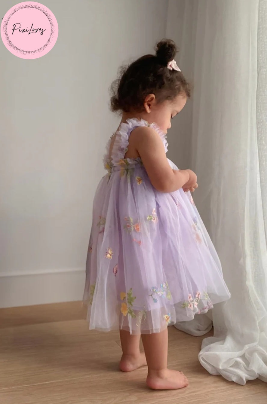 Enchanted Garden Party Dress & Headband Lavender