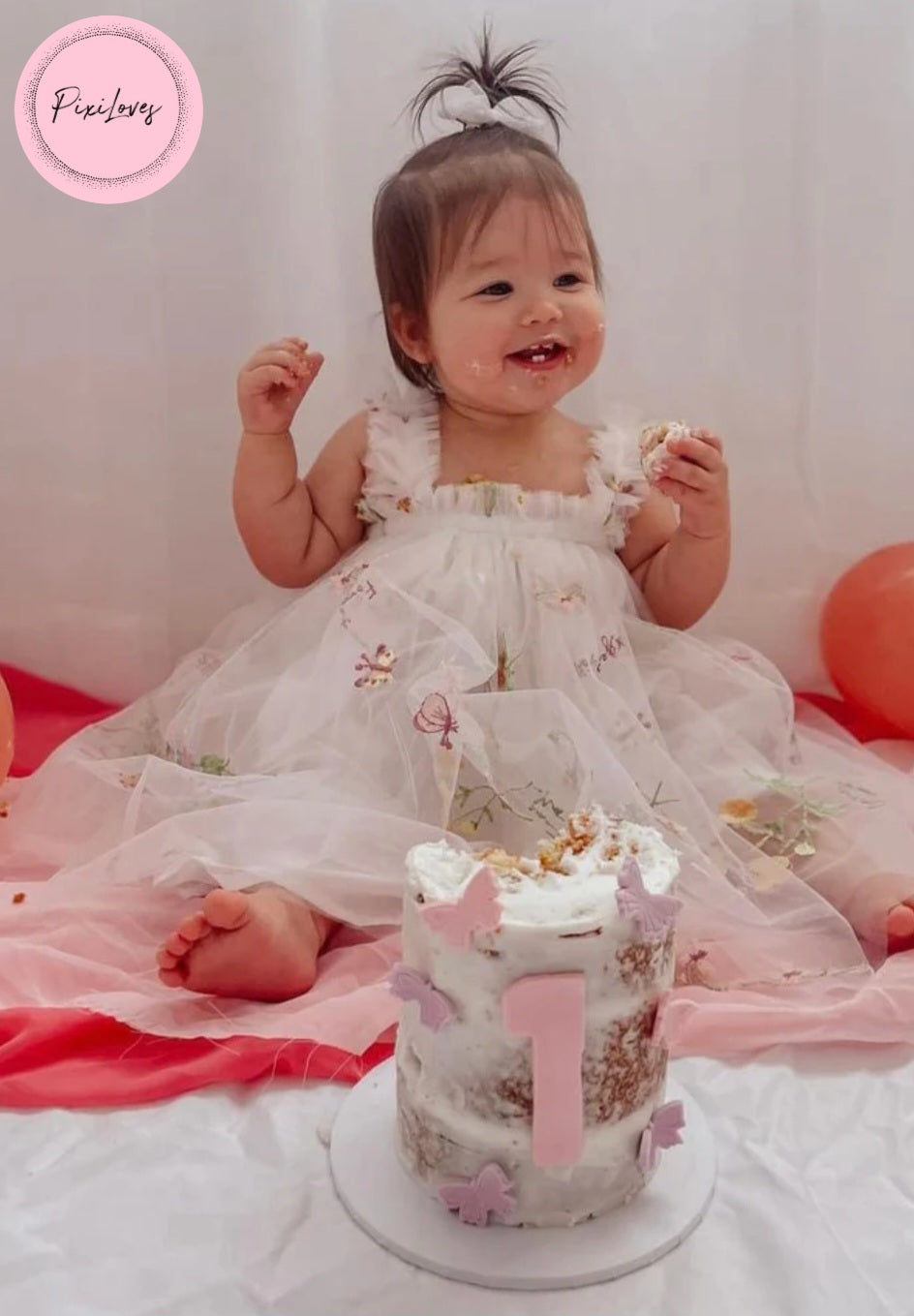 Enchanted Garden Party Dress & Headband White