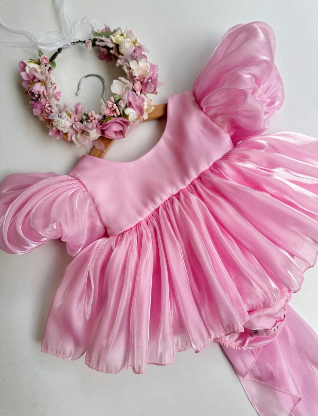 Satin Babydoll Dress Pink