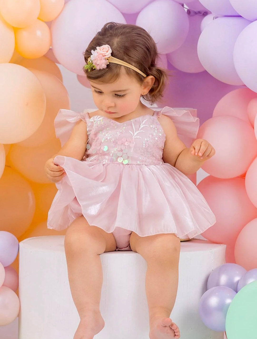 Mermaid Sequin Sleeveles Dress Pink