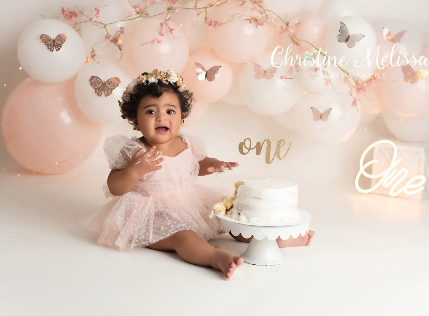Polka Dot Dress & Headband Soft Pink