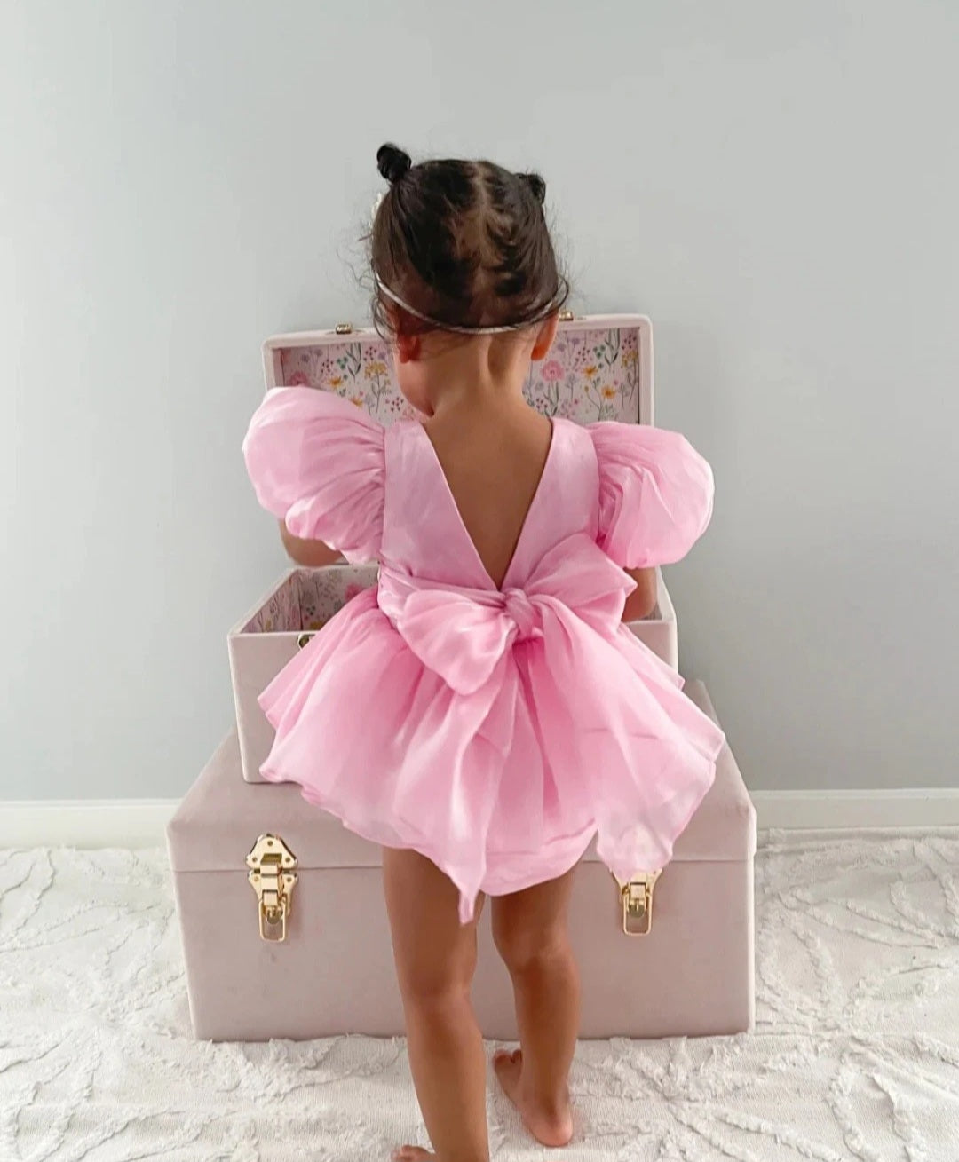 Satin Babydoll Dress Pink