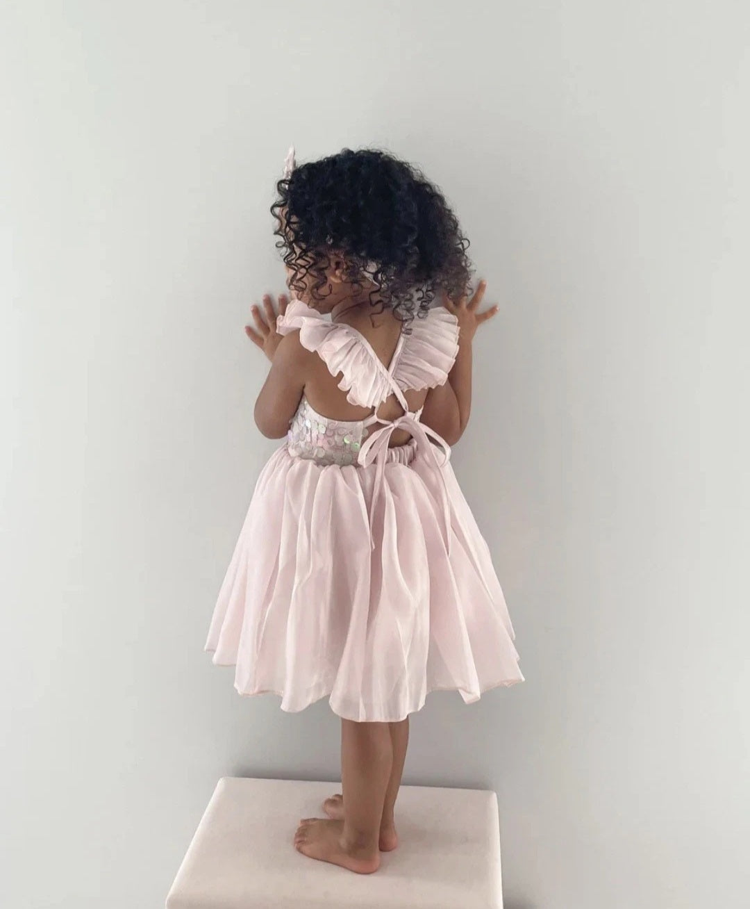 Mermaid Sequin Sleveless Dress Pink