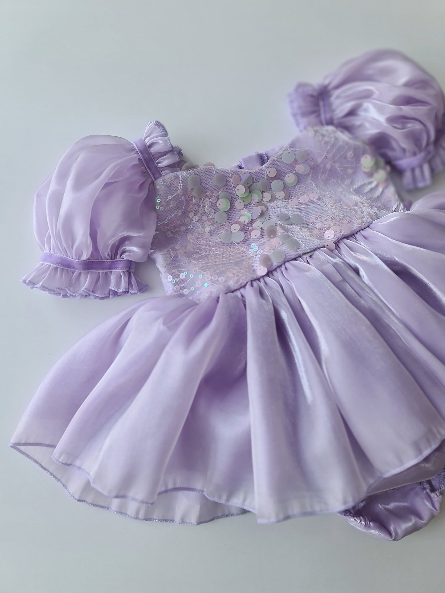 Mermaid Sequin Short Sleeve Dress Lilac