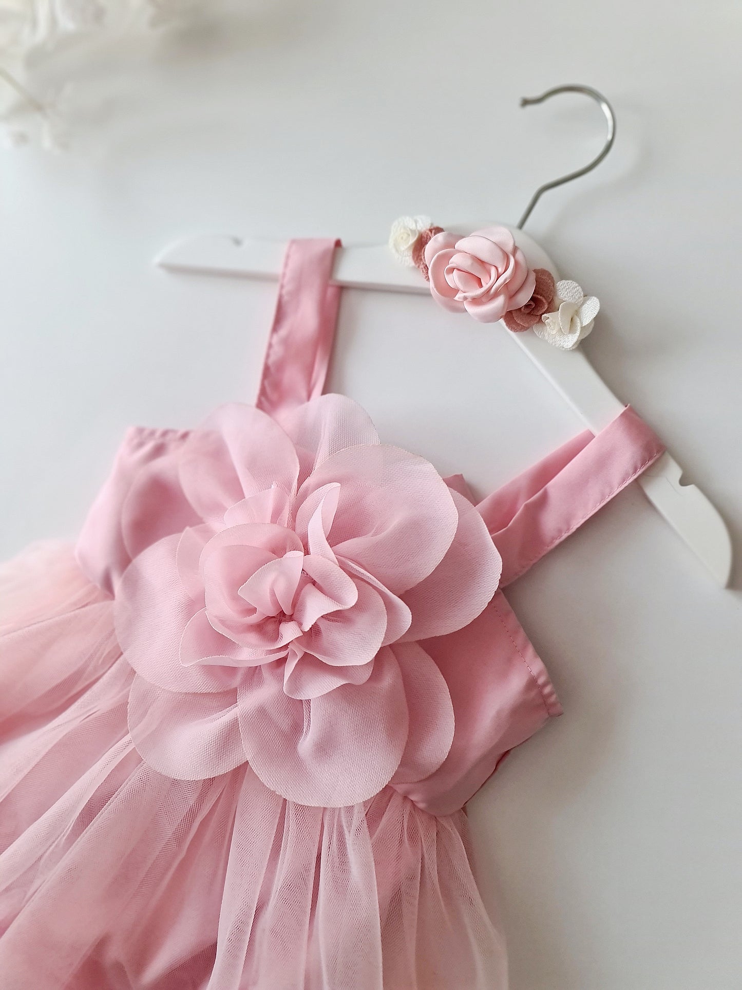 Rose Tulle Dress & Headband