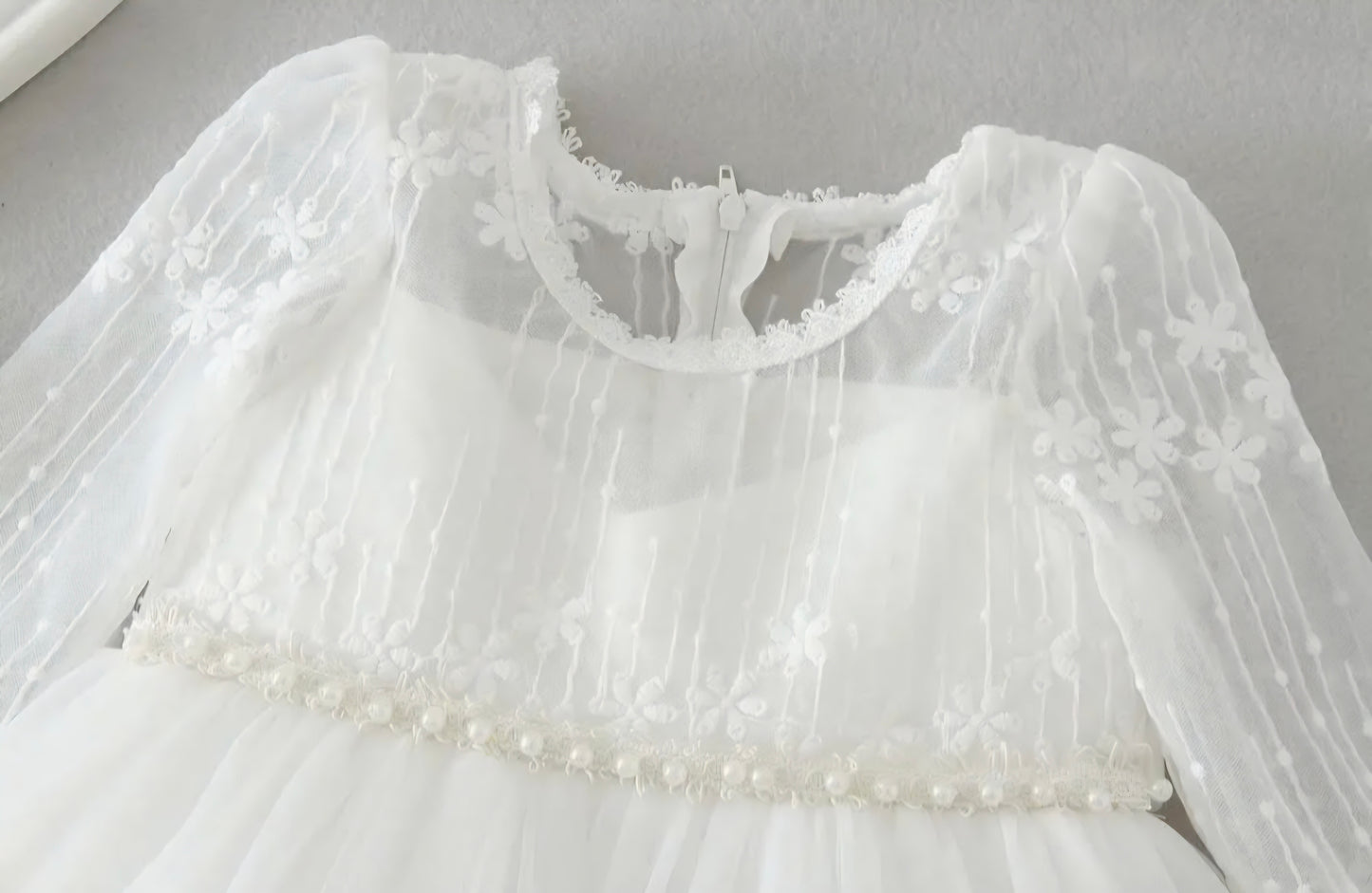 White Lace Long Sleeve Dress