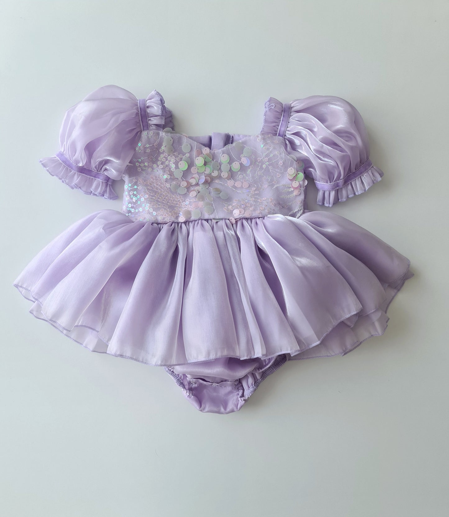 Mermaid Sequin Short Sleeve Dress Lilac