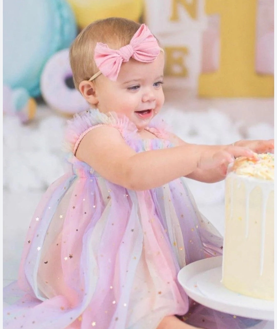 Pastel Rainbow Dress & Headband