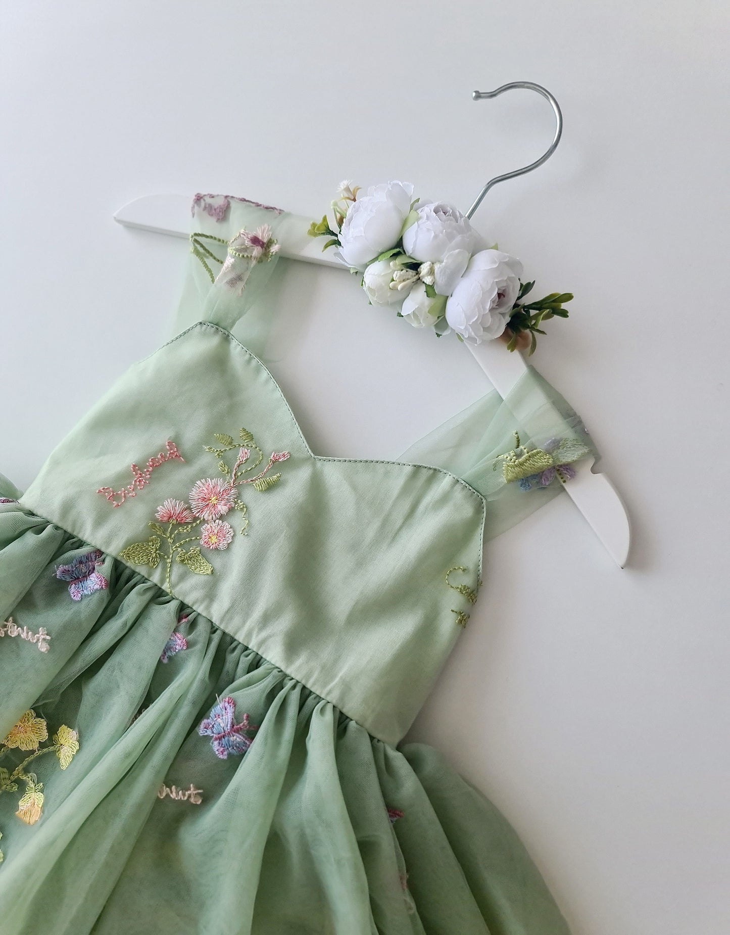 Enchanted Garden Romper Dress & Headband Sage