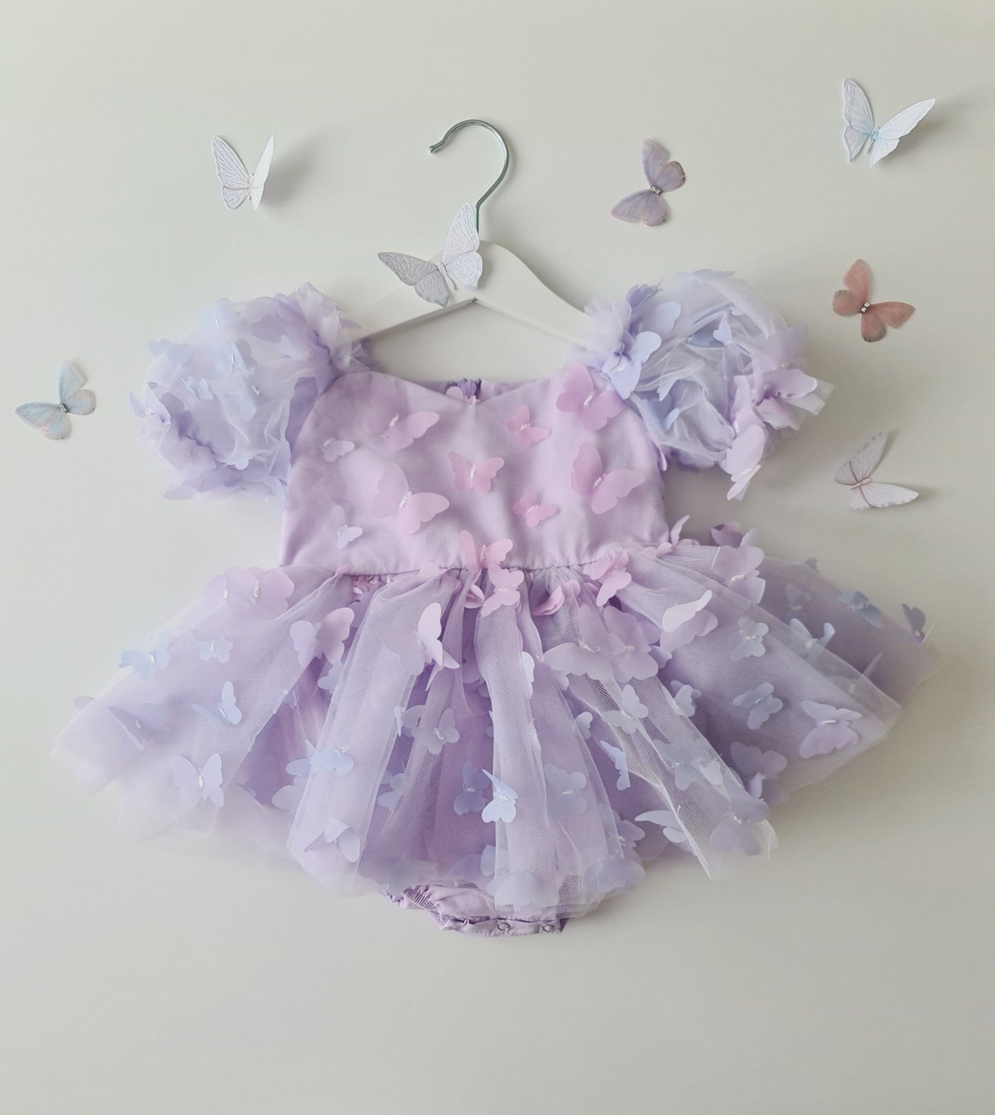 Pastel 3D Butterflies Dress