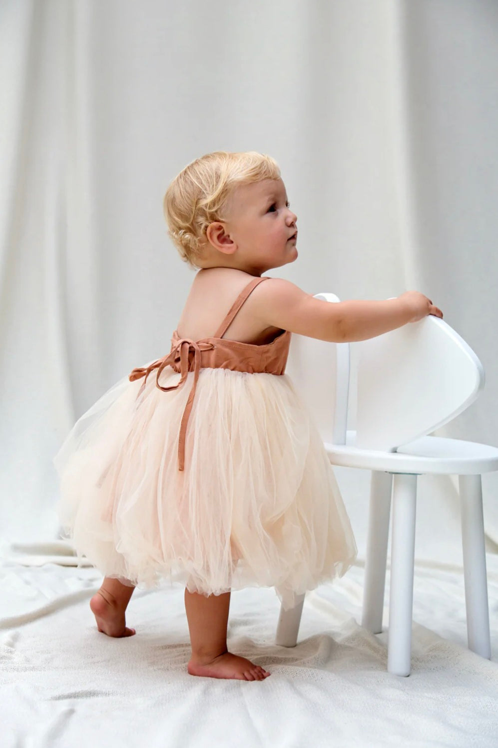 Fluffy Tulle Dress Brown