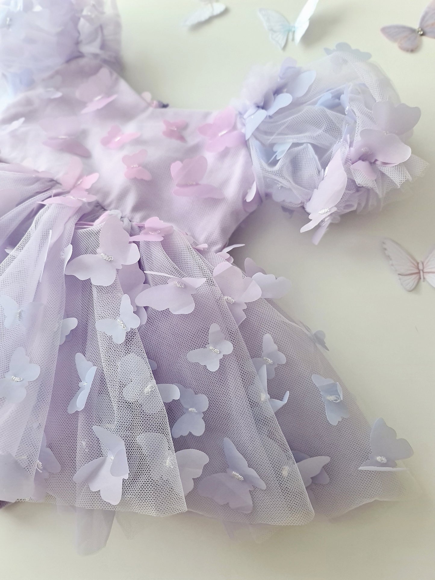 Pastel 3D Butterflies Dress