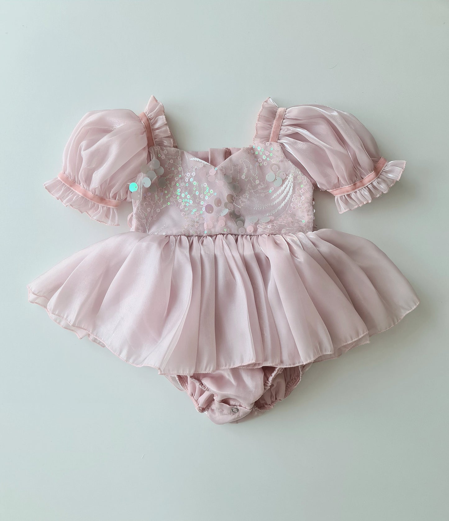 Mermaid Sequin Short Sleeve Dress Pink