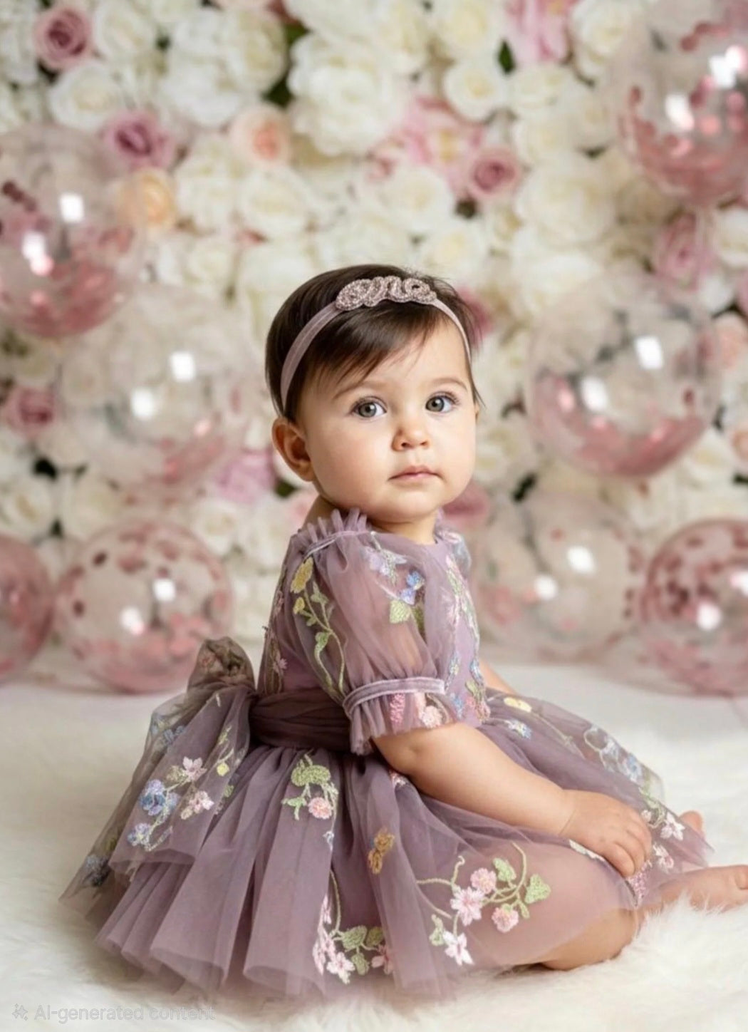 Enchanted Garden Romper Dress Mauve