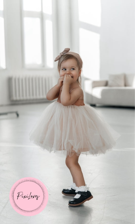 Tulle Party Dress Brown