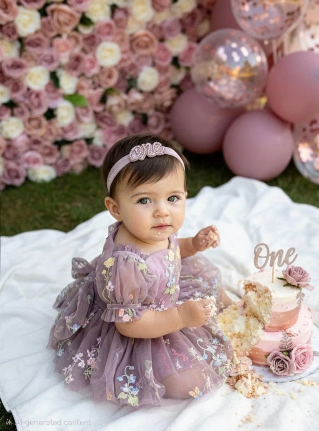 Enchanted Garden Romper Dress Mauve