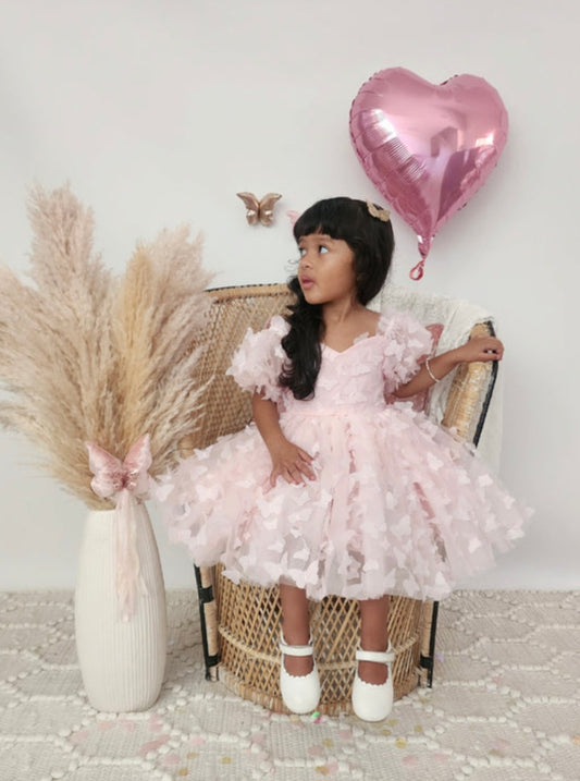 3D Butterflies Princess Dress