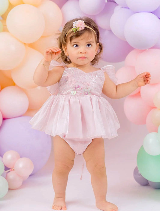 Mermaid Sequin Sleeveles Dress Pink