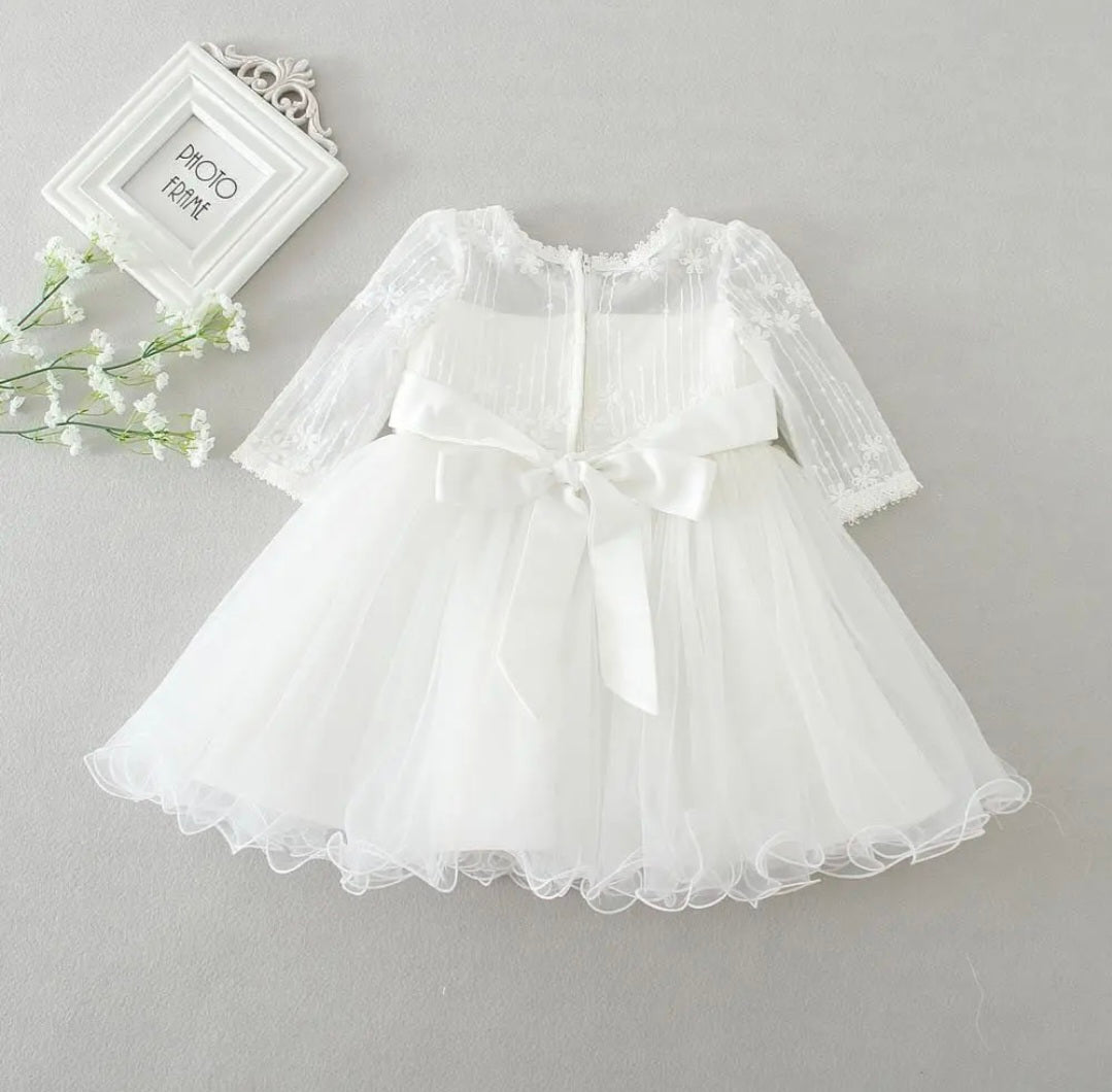 White Lace Long Sleeve Dress