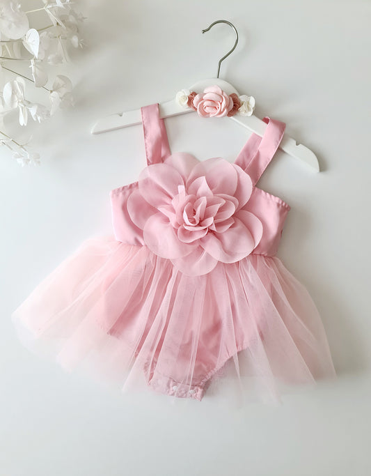 Rose Tulle Dress & Headband