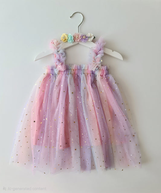 Pastel Rainbow Dress & Headband