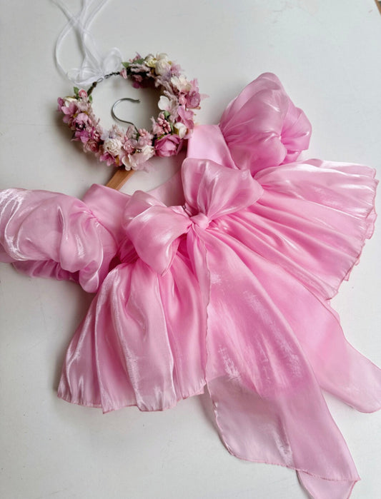 Satin Babydoll Dress Pink
